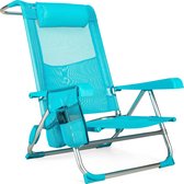 Outtec® Verstelbare Strandstoel met Kussen - Ligstoel - Tuinstoel - Campingstoel - Ligbed - tot 120 kg - Opvouwbare