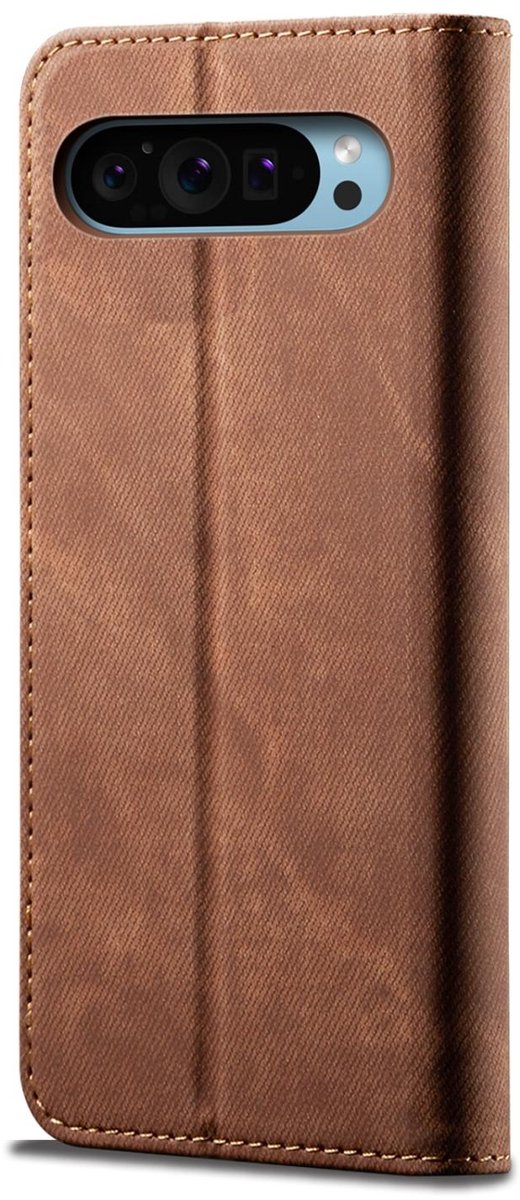 Mobigear Telefoonhoesje geschikt voor Google Pixel 9 Hoesje | Mobigear Ranch Bookcase Portemonnee | Pasjeshouder voor 3 Pasjes | Telefoonhoesje voor Pinpas / OV Kaart / Rijbewijs - Bruin