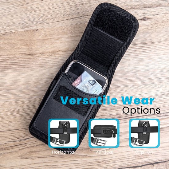 Cadorabo Mobielhoesje met riemclip geschikt voor Cubot MAGIC in ZWART - Praktisch beschermhoesje met karabijnhaak Case Cover met penhouder