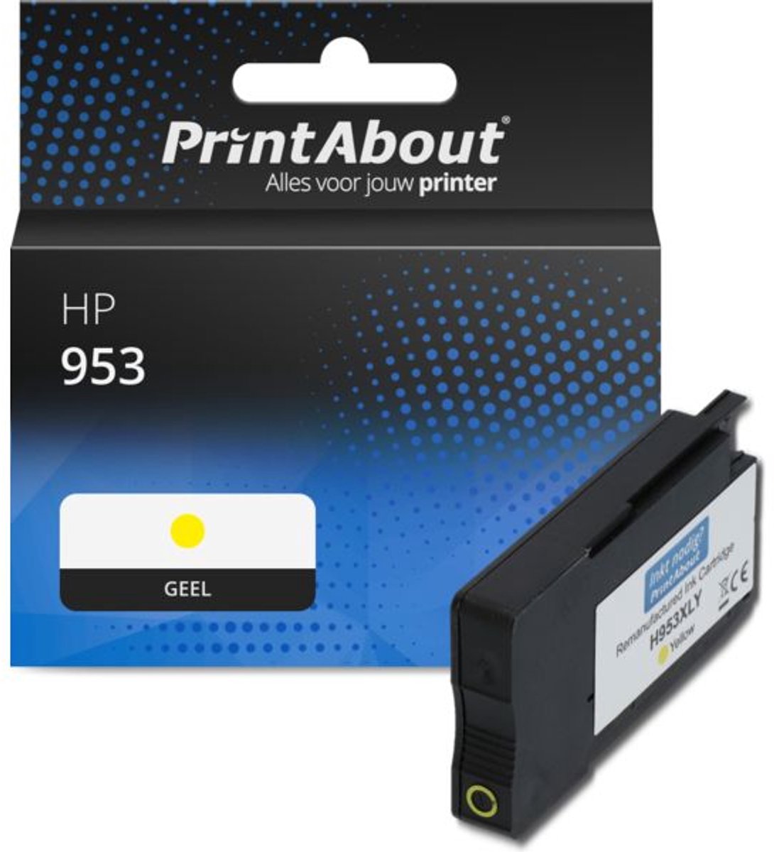 PrintAbout Huismerk HP 953 (F6U14AE) Inktcartridge Geel