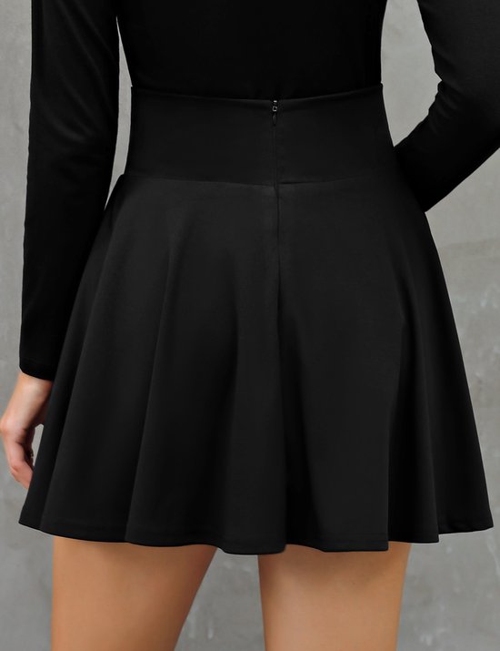 Gothic kleding dames minirok A-lijn rok 5XL, hooggetailleerde minirok met trekkoord en geribbelde rand, verstelbare gothic rok,getrapte roki meisjes