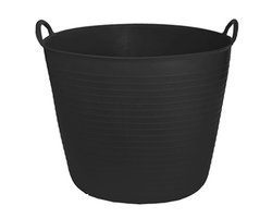 CM Flexibele kuip/emmer - zwart - 42 liter - kunststof - 45 x 37 cm - Afval - wasmand - Opbergmand