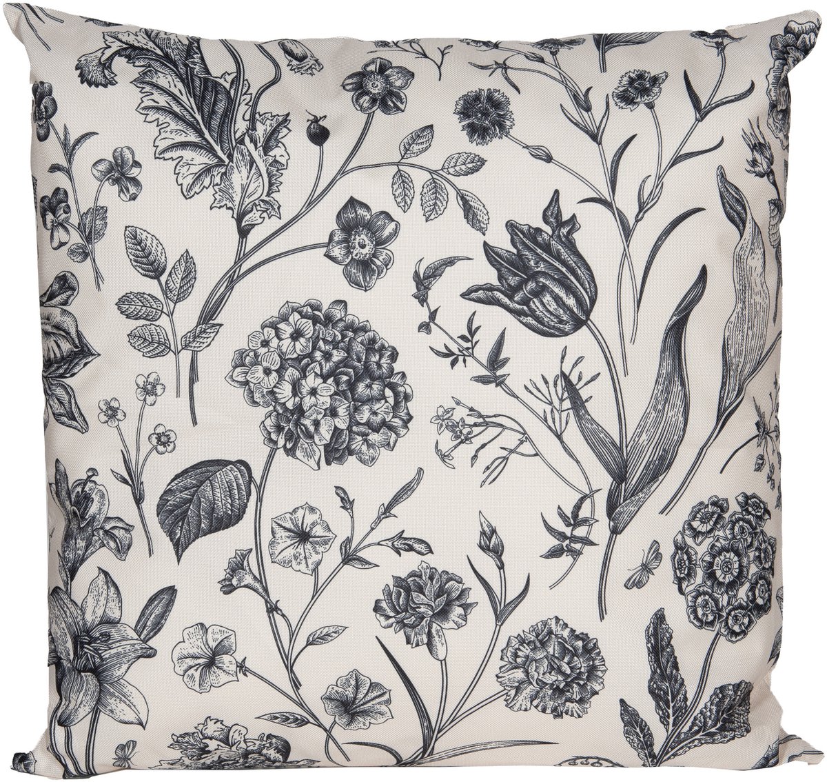 Anna's Collection Sierkussen voor binnen en buiten - vintage flowers - creme wit - 60 x 60 cm - tuinkussen