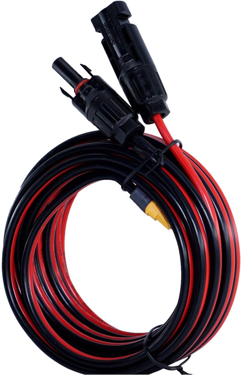 Zonnestekker naar XT60 kabel 5m - 12 AWG adapter voor draagbare zonne-energiesystemen