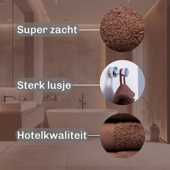 Set de débarbouillettes Miss Towels de qualité hôtelière - Marron chocolat - 5+1 pièces - Débarbouillettes - 100 % coton - 16 x 21 cm - 550 g/ m2