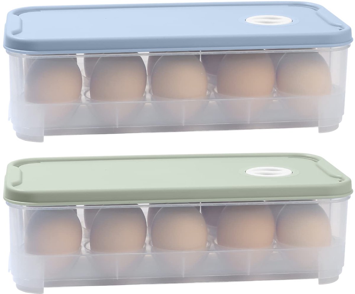 My Ninki ® Praktische Eierdoos Set voor Koelkast en Keukenopslag, Geschikt voor 10 Eieren, Kunststof