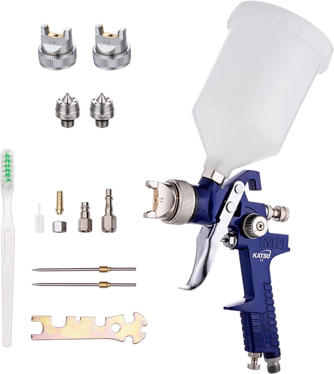 HVLP Verfspuitpistool met 600CC Cup en 3 Nozzles voor Professioneel Schilderwerk