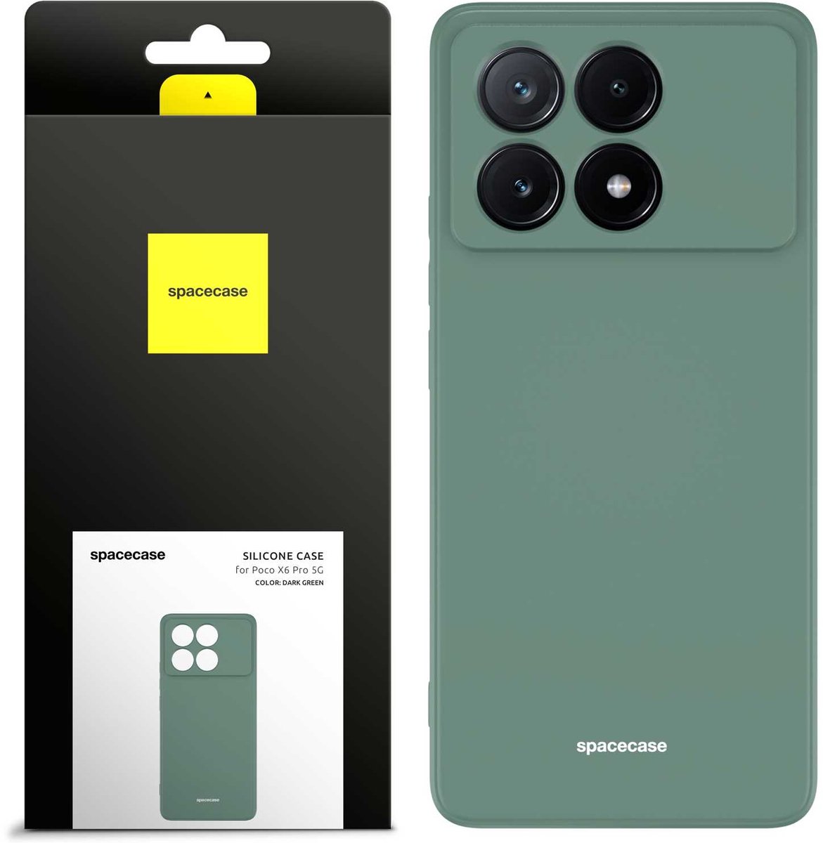 Spacecase Siliconen Hoesje Voor Poco X6 Pro 5G Donkergroen