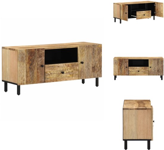 Tv-meubel 100x34x46 cm massief ruw mangohout