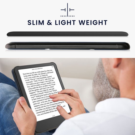 kwmobile E-readerhoesje voor Amazon Kindle Paperwhite (2024)/Colorsoft cover - E-reader Hoes met standaard - Van Kunstleer in donkerblauw van kwmobile — afbeelding 5