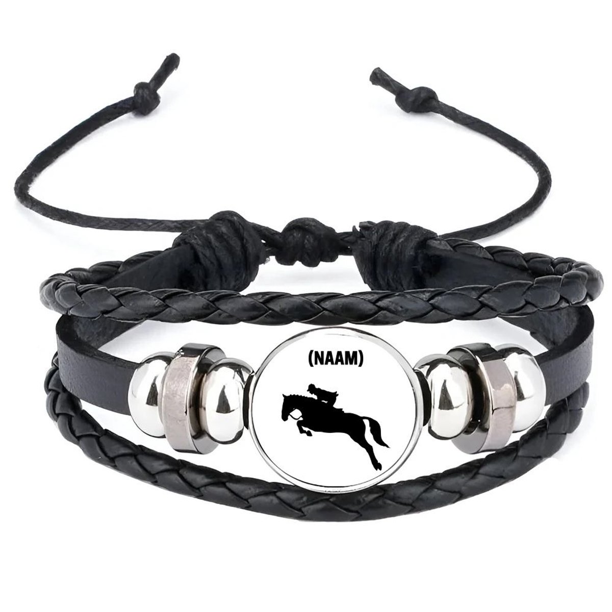 Akyol - paardrijden met eigen naam armband zwart - Paardrijden - paardrijder - sport