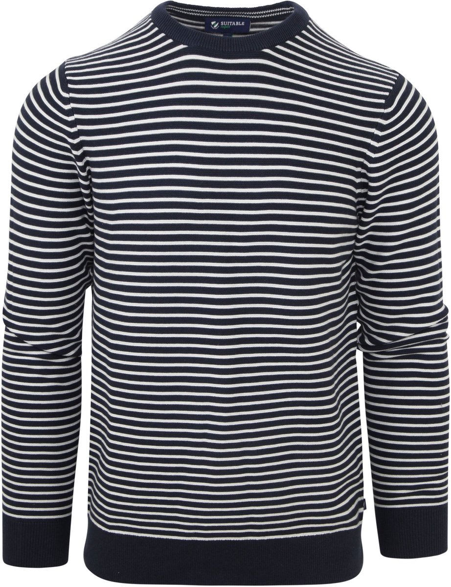 Suitable Respect Trui Otto Blauw Streep Maat XL Heren