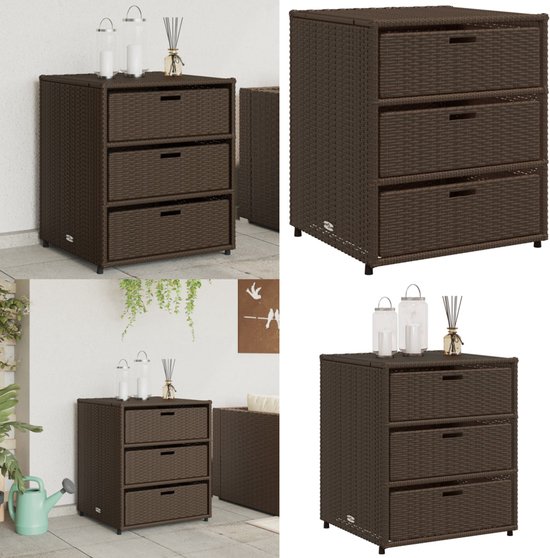 vidaXL Tuinkast 50x55x115 cm poly rattan bruin