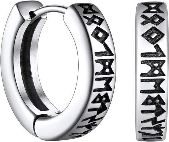 Silvora S925 Sterling Silver Norwegian Viking Rune Earrings for Women