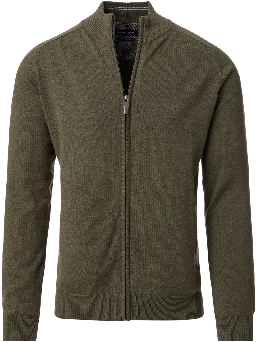 Casa Moda Vest Zip Olijfgroen - Maat 4XL - Heren