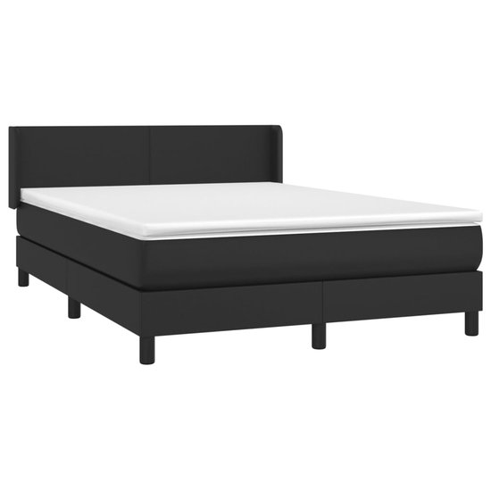 vidaXL Boxspring avec matelas Simili cuir Noir 140x200 cm - Boxspring - Sommiers - Lit - Meubles de couchage
