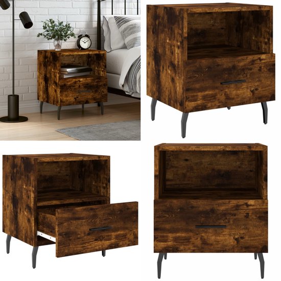 Nachtkastje 39x35x125 cm bewerkt hout wit | -nl Nachtkastje 39x35x125 cm bewerkt hout wit | -nl