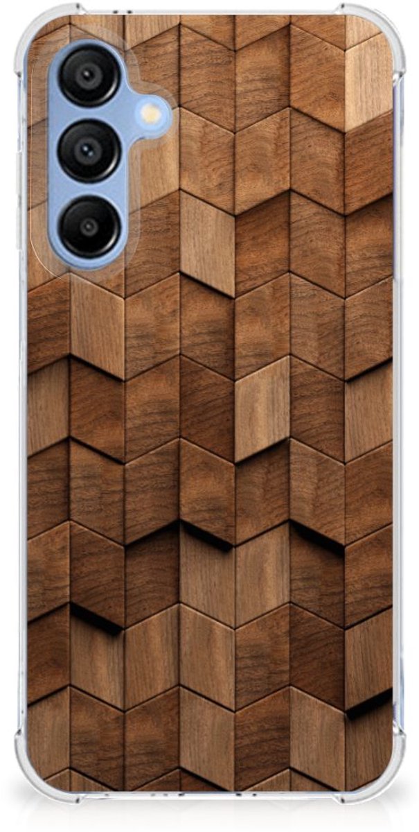 Stevig Telefoonhoesje voor Samsung Galaxy A16 Wooden Cubes