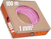 100 meter Lapp 4510083 H05V-K 1x1,0 mm² roze I bedradingskabel I kernkabel flexibel I PVC enkeladerig I draadstreng 1 mm2 I bedrading