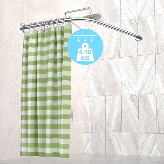 Douchegordijnstang Lvorm boren roestvrij staal 4in1 verstelbare