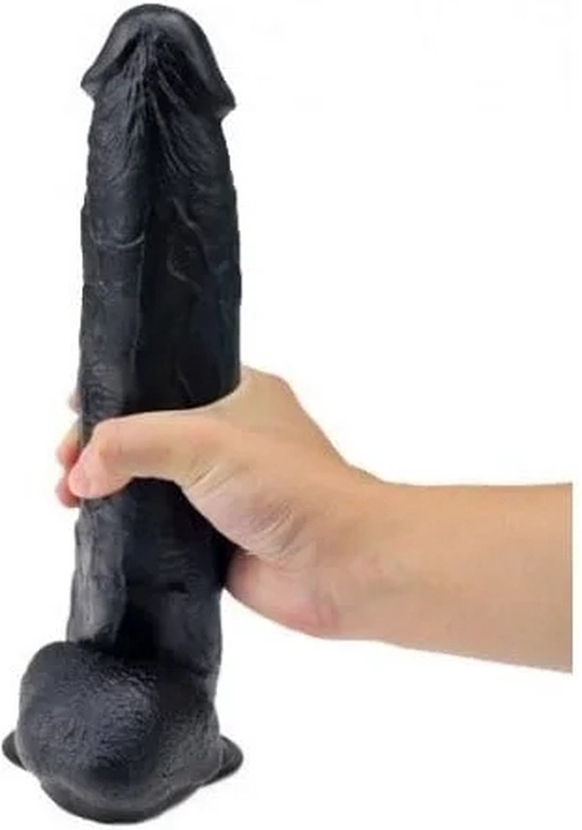 Mega Dildo met Zuignap XL Zwart BlackZilla 30 CM