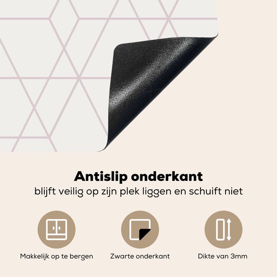 KitchenYeah® Inductie beschermer 81x52 cm - Mozaïek - Design - Geometrie - Kookplaataccessoires - Afdekplaat voor kookplaat - Inductiebeschermer - Inductiemat - Inductieplaat mat
