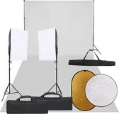 vidaXL Fotostudioset - Verlichtingsset 40x60 cm - Flexibel Achtergrondsysteem - Praktische Reflectorset - Gemakkelijk op te bergen - Fotostudio Set