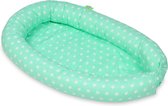 Babynest 80x55 cm | Groen met witte sterren