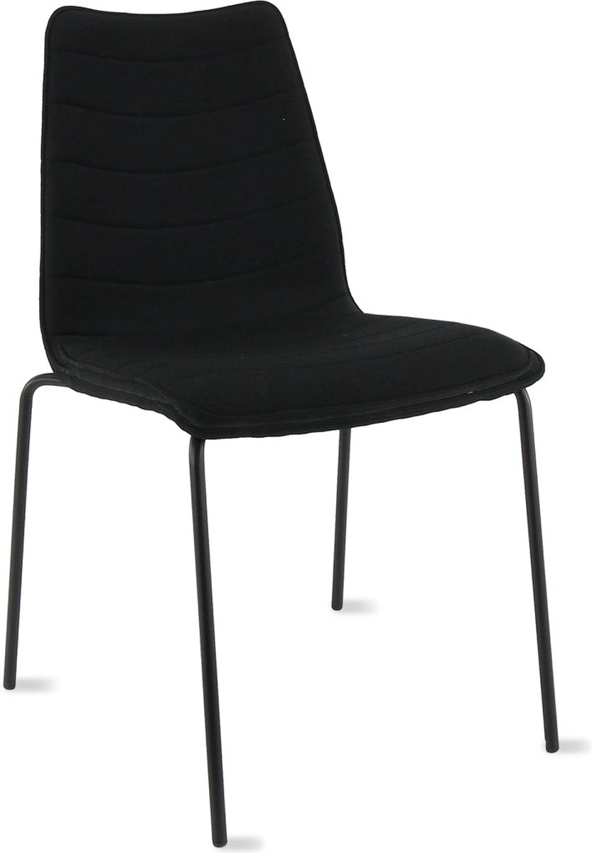 Workliving Verona Eetkamerstoel / Vergaderstoel - Mirage zwart - frame zwart Zwart - Zwart