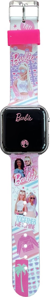 Disney 5-DIS032 Barbie Kinderhorloge met LED Display voor datum en tijd - Roze