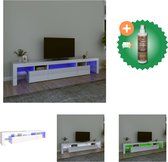vidaXL Tv-meubel met LED-verlichting 215x36-5x40 cm hoogglans wit - Kast - Inclusief Houtreiniger en verfrisser