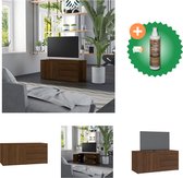 vidaXL Tv-meubel 80x34x36 cm bewerkt hout bruineikenkleurig - Kast - Inclusief Houtreiniger en verfrisser