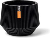 Capi Europe - Vaas cilinder geo Groove Black & Gold - 13x10 - Zwart - Opening Ø9.5 - Bloempot voor binnen - 5 jaar garantie - BGVBL332