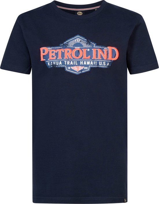 Petrol Industries - Jongens Artwork T-shirt Driftwave - Blauw - Maat 164