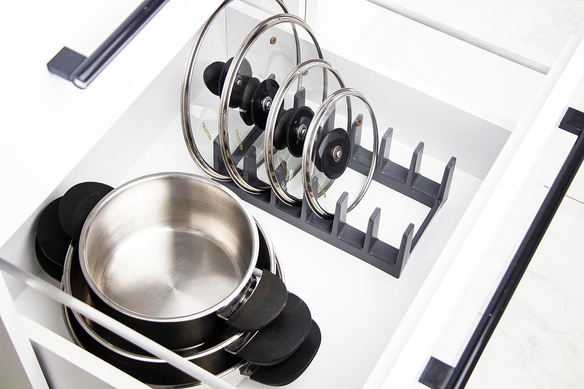 Potdekselhouder voor de keuken, potdeksel-organizer, wandmontage