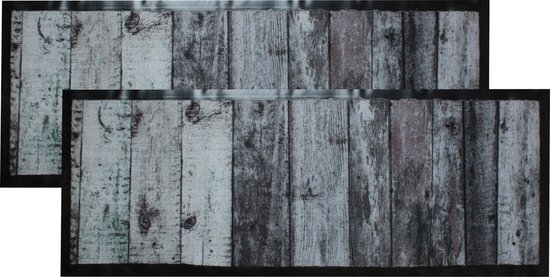 Deurmat "Jack's Door" - 2 stuks - 45x125cm - binnen - droogloopmat - hout