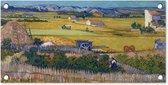 Tuinposter De oogst - Vincent van Gogh - 60x30 cm - Tuindoek - Buitenposter