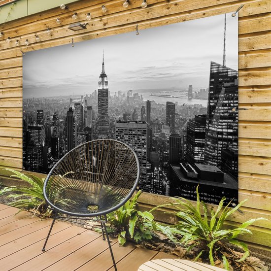 Décoration murale Impression photo New York City noir et blanc - 180x120 cm - Affiche jardin