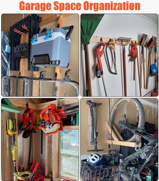 3-H Garagehaken,Garage Opslag Haken 31 stuks,Muurhaken Ladderhaken voor