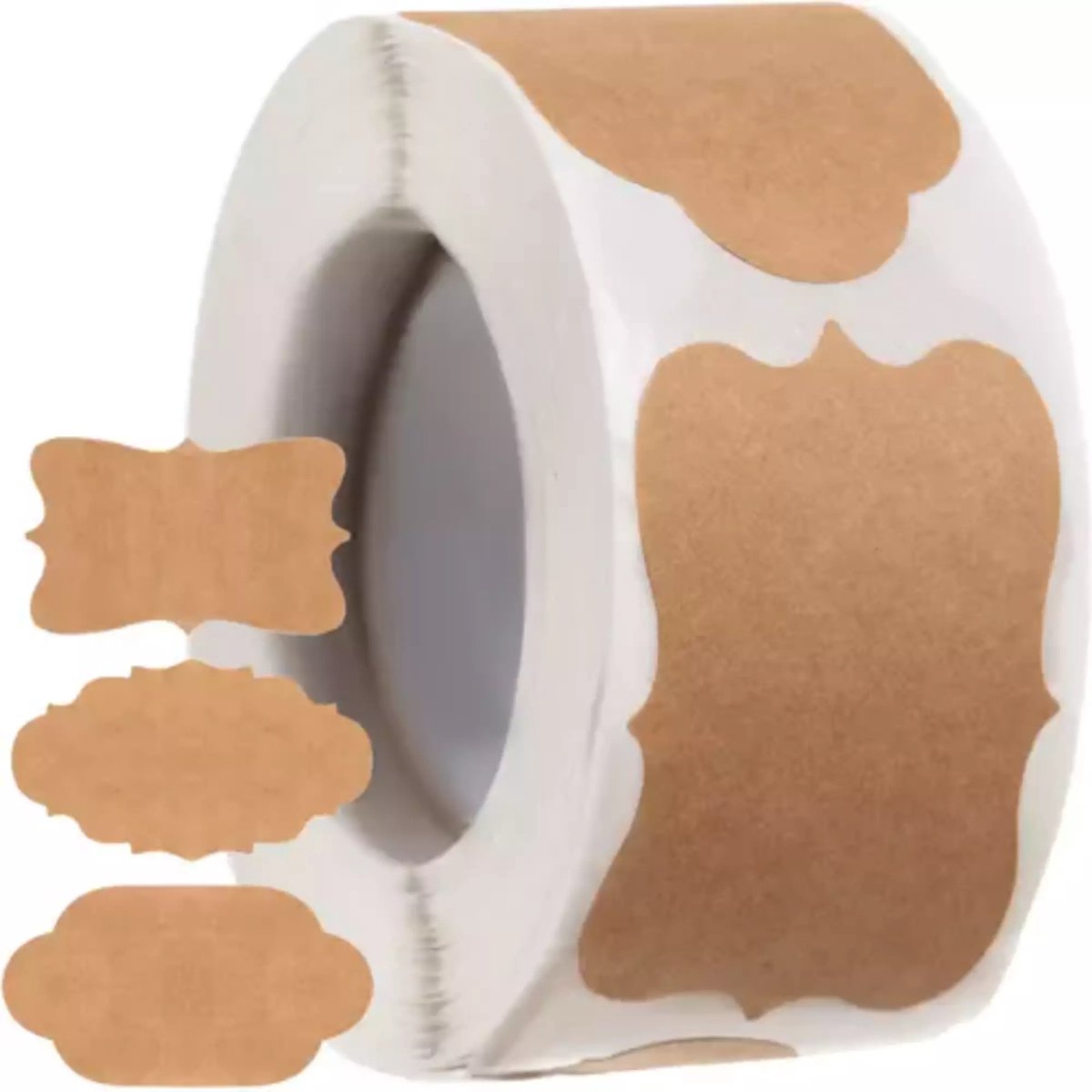 Ruhhy labelstickers - lichtbruin - 300 stuks - cadeaulabels - cadeau - etiketten