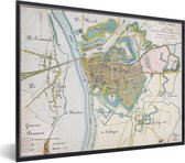 Photo encadrée - Carte historique de la ville de Zutphen cadre photo noir 40x30 cm - Affiche encadrée (Décoration murale salon / chambre)