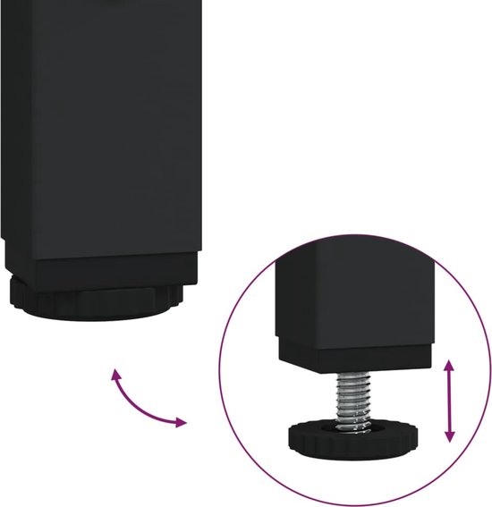 Meuble TV vidaXL - Meuble TV avec tiroir 200 x 25 x 44 cm, finition bois noir