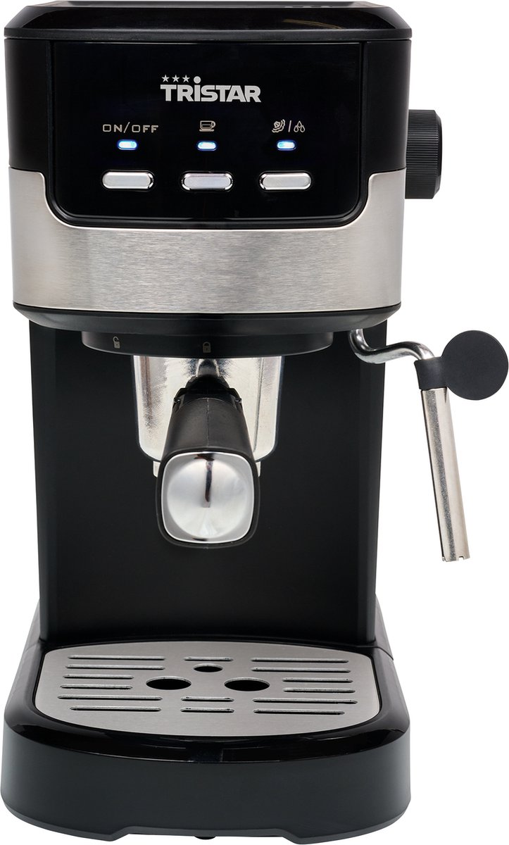 Tristar Espressomachine & Koffiecupmachine CM-2278 - Koffiemachine geschikt voor capsules & losse koffie - Inclusief melkstoompijpje - Gemakkelijk in gebruik - Zwart RVS