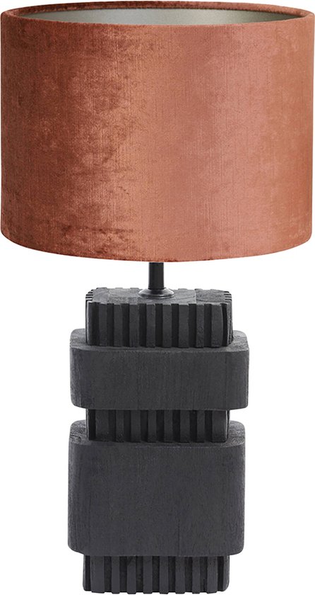Light and Living tafellamp - rood - hout - SS10269