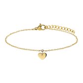 Bracelet en acier plaqué or avec cœur