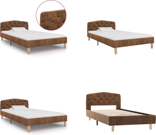 Bedframe Zonder Matras Massief Grenenhout Wasbruin 140x200 Cm