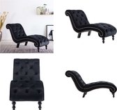 vidaXL Chaise longue fluweel zwart - Chaise Longue - Chaise Longues - Loungestoel - Loungestoelen