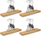 Set van 12 stuks houten broekhangers kledinghangers 24,5 cm - Kledinghangers / kleerhangers - broeken en rokken ophangen