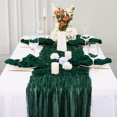 Set van 4 donkergroene kaasdoek-tafellopers, halftransparante tafelloper, gaastafelkleed, 300 meter, rustieke decoraties voor keuken, bruiloft, vakantie, feestaccessoires (donkergroen, 300 cm)