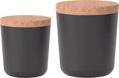 Set de pots de rangement EKOBO - Pot de rangement XL + XXL - Rangement jouets - Rangement bureau - Zwart